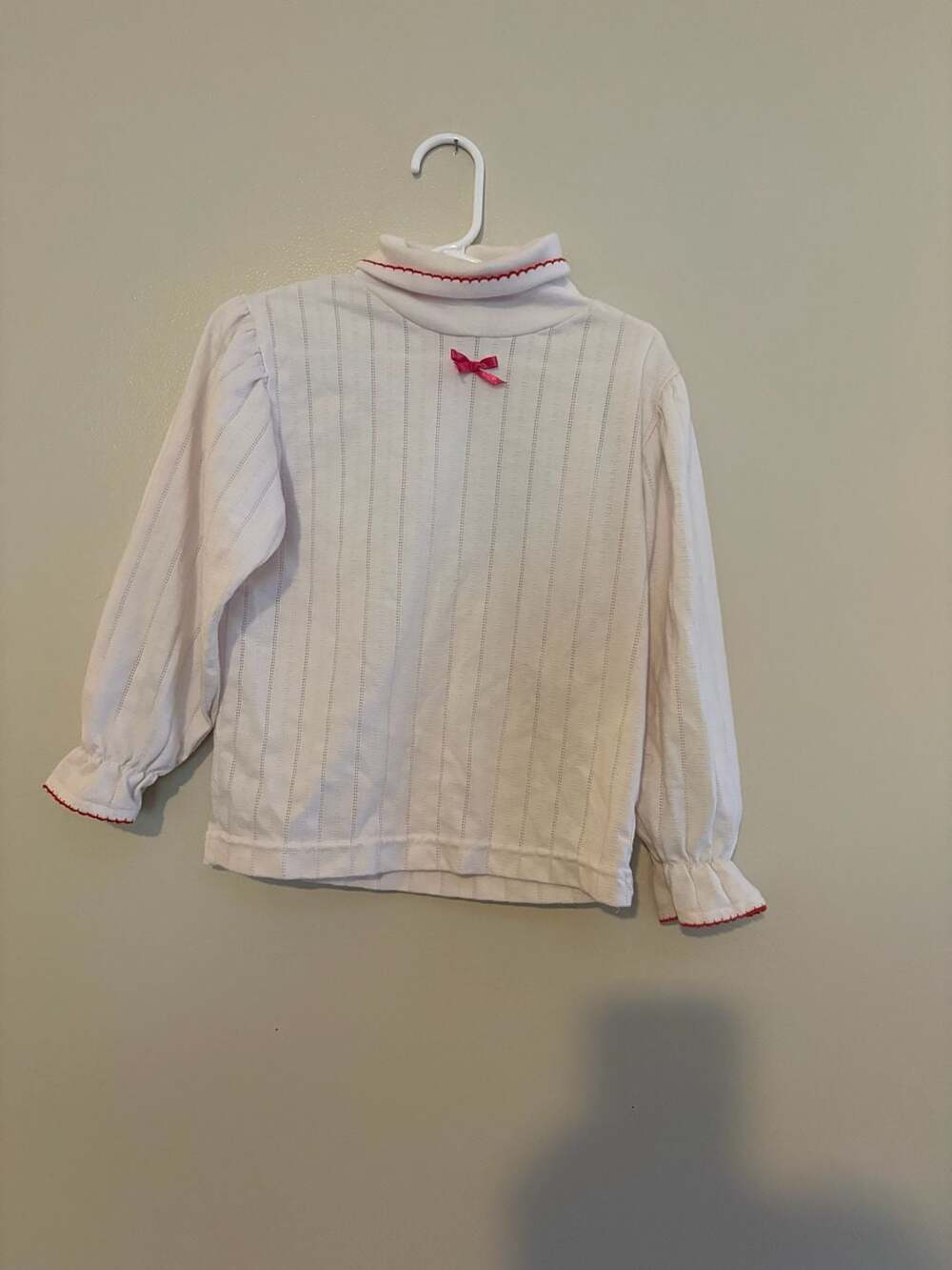 Hearts and Flowers Vintage White Pointelle Turtleneck Top Size 5/6 - Picture 1 of 7